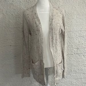 Say What? Acrylic Speckled Knit Cardigan with Pockets. Size M